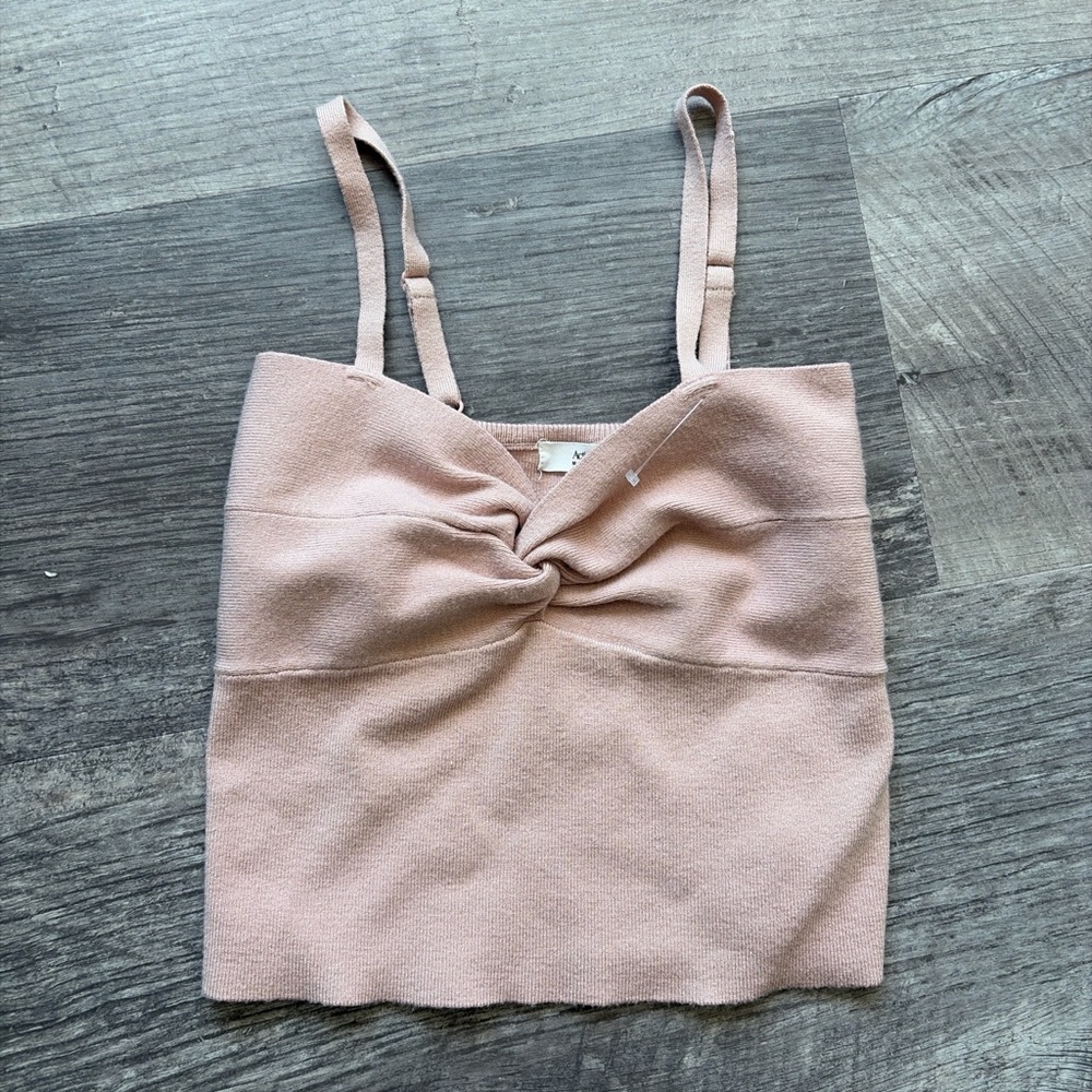 Active USA Dusty Rose Twist-Front Cropped Cami